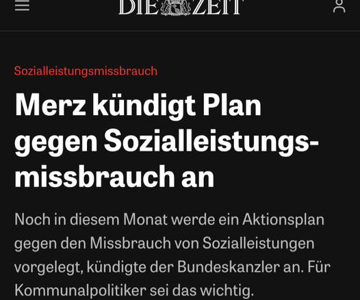 Sozialleistungsmissbrauch:
Merz kündigt Plan gegen Sozialleistungsmissbrauch an
Noch in diesem Monat werde ein Aktionsplan gegen den Missbrauch von Sozialleistungen vorgelegt, kündigte der Bundeskanzler an. Für Kommunalpolitiker sei das wichtig.