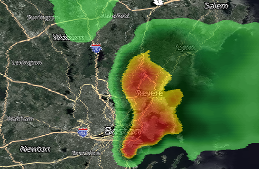 RADAR IMAGERY OVER GREATER BOSTON