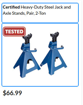 Two blue 2 ton Steel Jack Stands. Price indicates $66.99