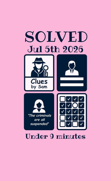 Clues by Sam, solved in under 9 minutes