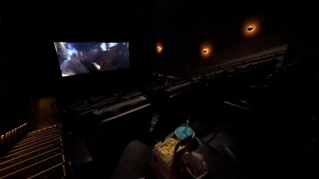 post of the empty theatre #2 in AMC Fashion Valley - Coleen is the only occupant with her lil kids pack