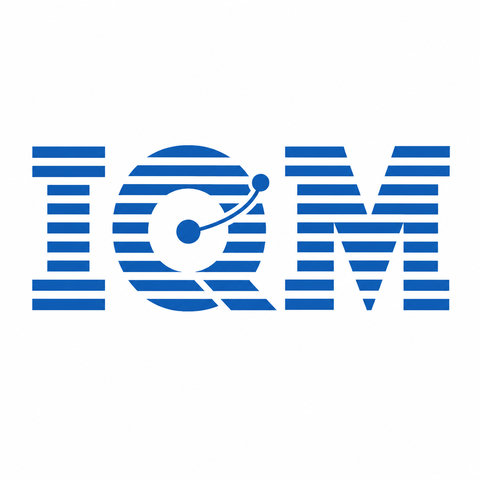 IQM text in the style of IBM logo, generated with ChatGPT