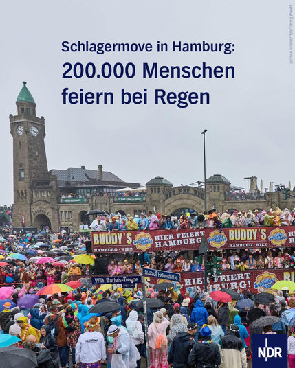 Schlagermove in Hamburg: 200.000 Menschen feiern bei Regen