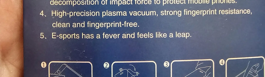 back of a screen protector
4. high-precision plasma vaccum, strong fingerprint resistance, clean and fingerprint-free.
5. e-sports has a fever and feels like a leap.