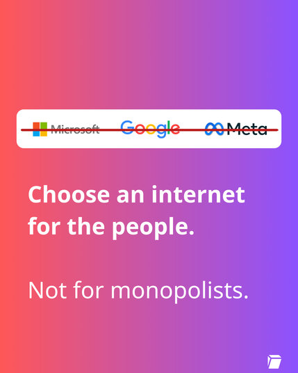 Image states: Choose an internet for the people. Not for monopolists.