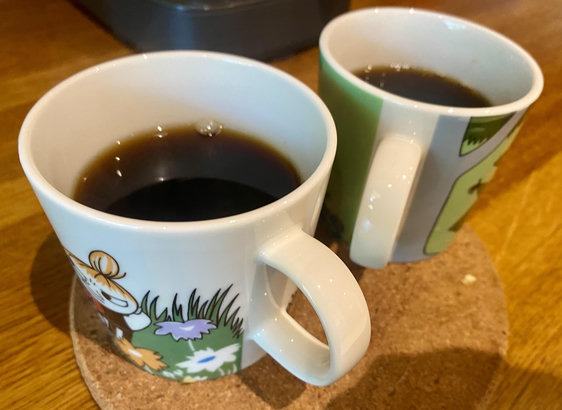 Two cups of acoustic coffee.