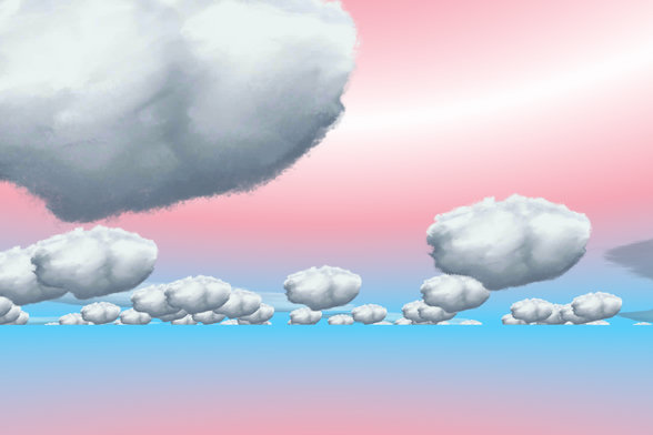 my atmosphere and cloud rendering system says trans rights! :D