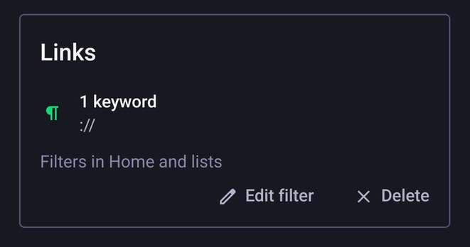 A Mastodon filter that filters external URLs