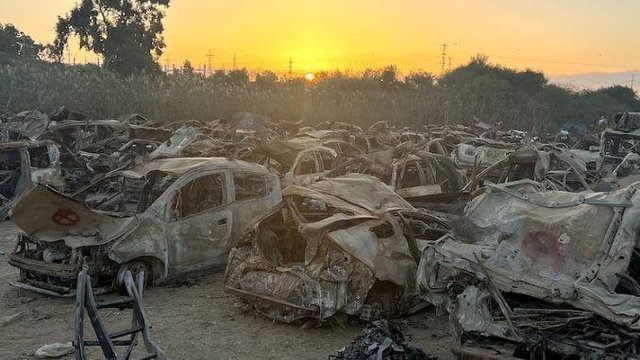 cars burnt out completely