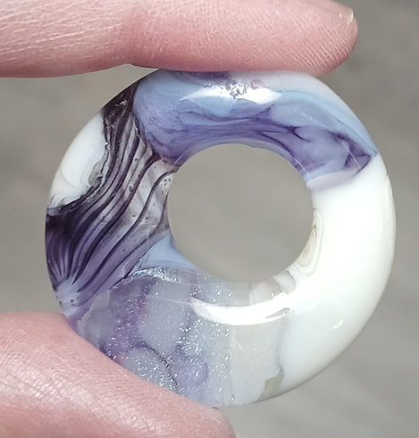 purple and white pendant with a bit of dichroic