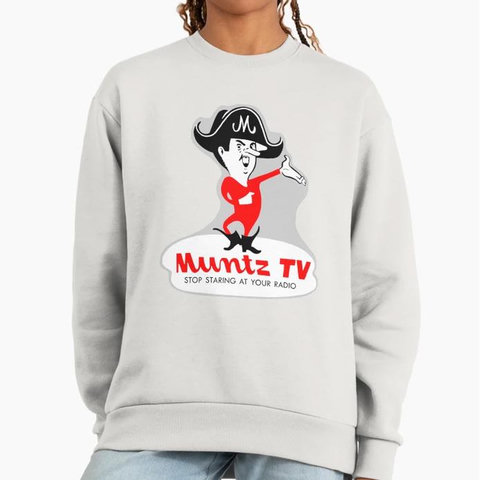 Redbubble shirt design "Muntz TV - Stop staring at your radio"