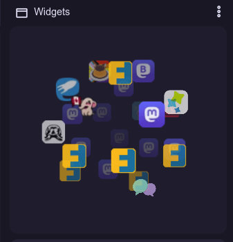 Screenshot einer Instanzwolke unserer Instanz.
Diese zeigt an, welche Software auf der gegenseite läuft und die gerade mit uns verbundne sind-

Darunter Mastodon, ganz viel Friendica 