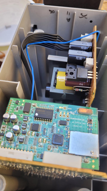 Two circuit boards inside case
