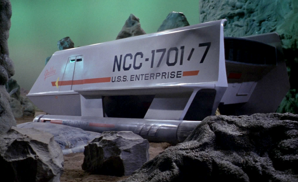 Star Trek shuttle craft, NCC-1701/7 with red stripe