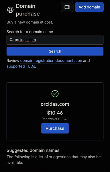 Orcidas.com available for purchase