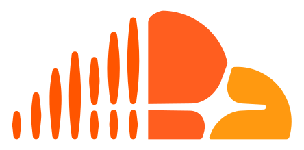 A logo mashup of SoundCloud (left half) and Cloudflare (right half).