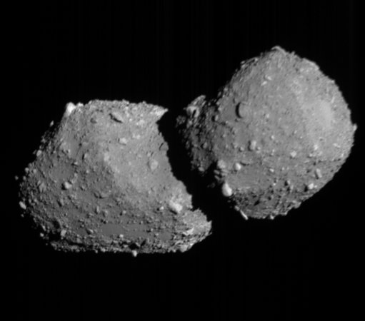 Looks a little bit like two misshapen Ferrero Rocher chocolates stuck together, but it's actually asteroid Torifune